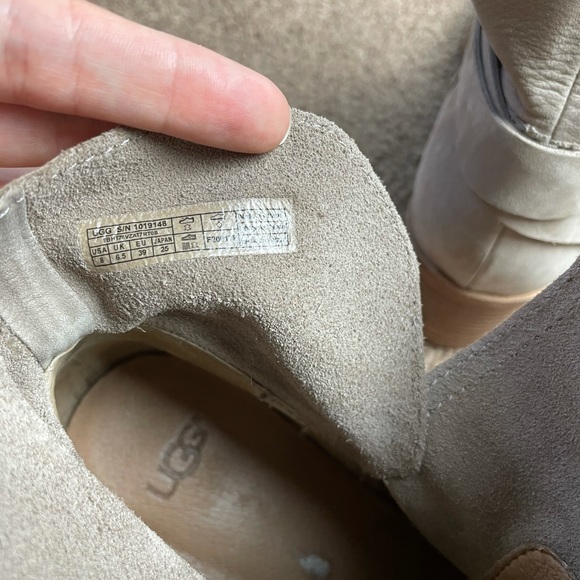 UGG Taupe Elora Suede Ankle Booties Size 8 - Picture 9 of 12